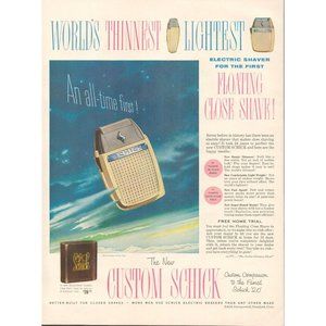 1954 Schick Electric Shaver Vintage Print Ad (L5)